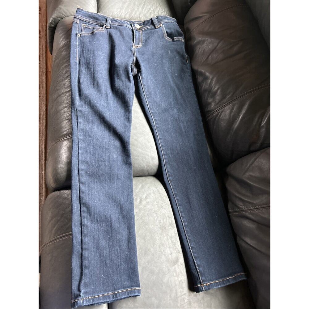 INC International Concepts Navy Blue Denim Skinny Leg Stretch Jeans Womens 12S